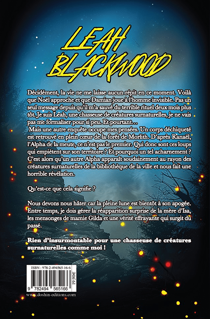 Leah Blackwood Tome 2 – Quatrième de couverture – Roman fantasy – Anne-Sophie Billet – Dôshin Éditions